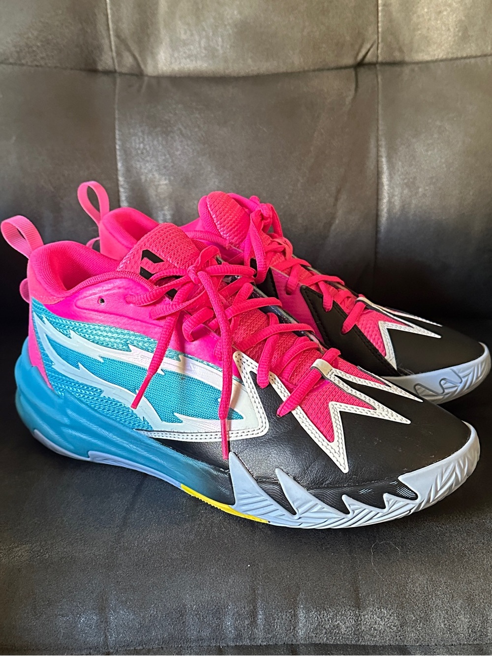 Puma Men's Hot Pink, Teal, Black Athletic Sneakers
